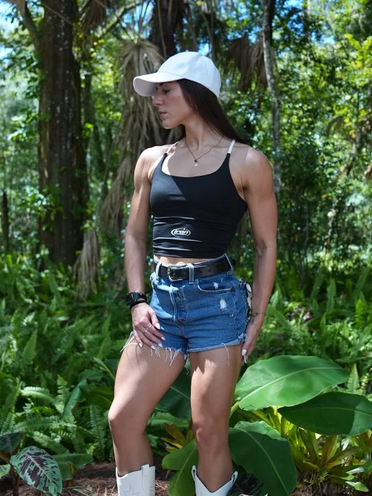 Color Block Yoga Tank in Black