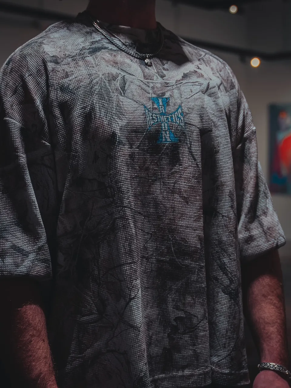 The Blue Cross Tee, worn