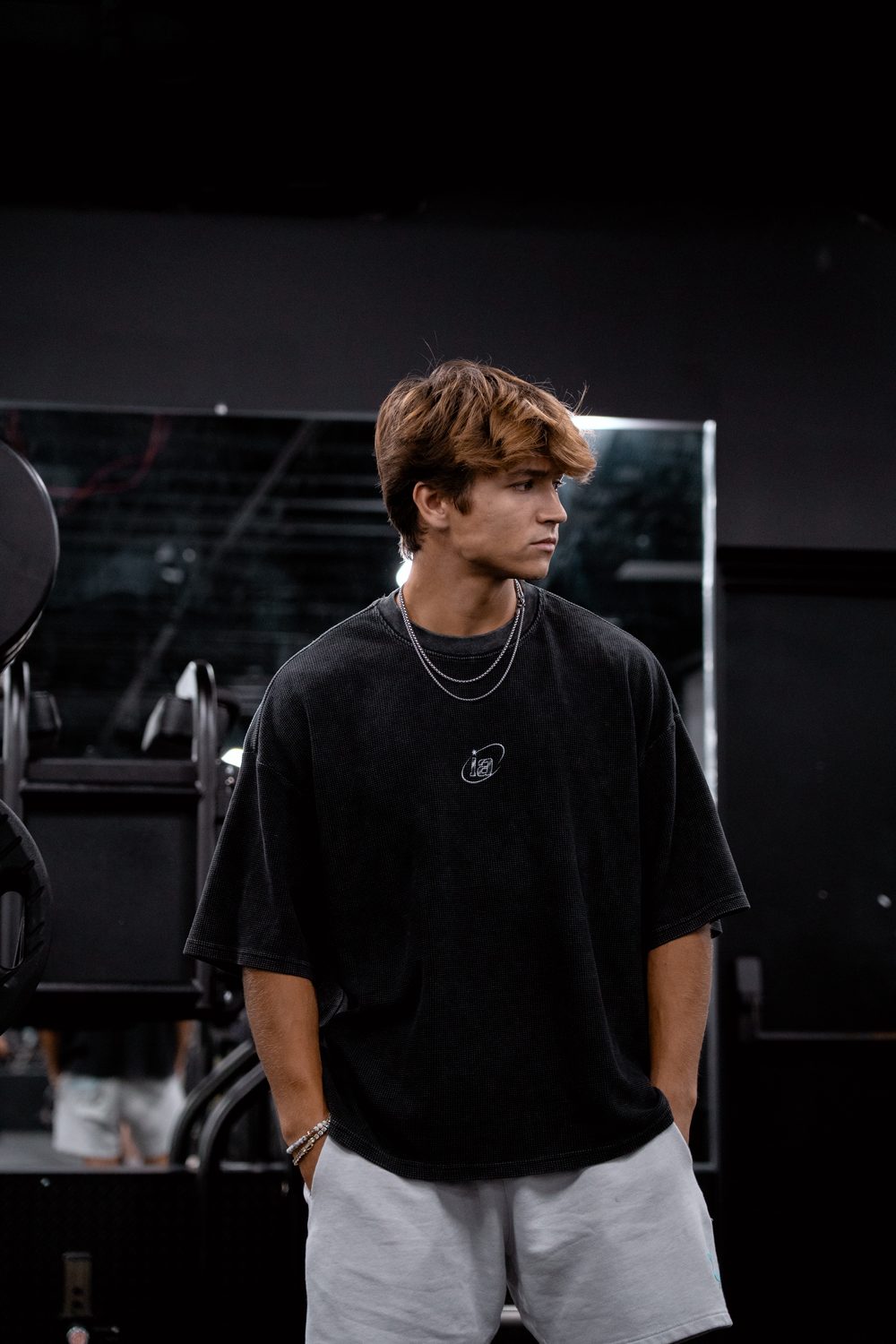 Washed Boxy Waffle Knit Tee — training floor